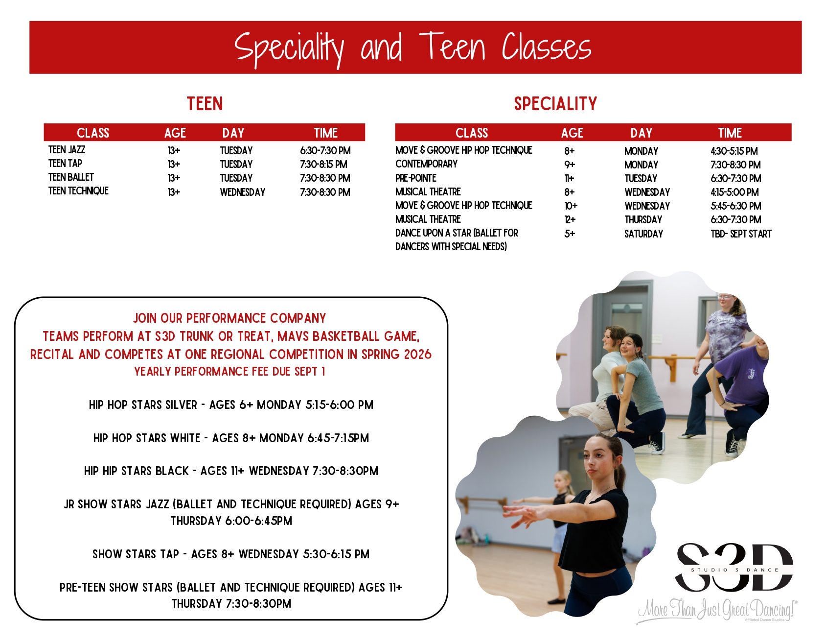 class schedule