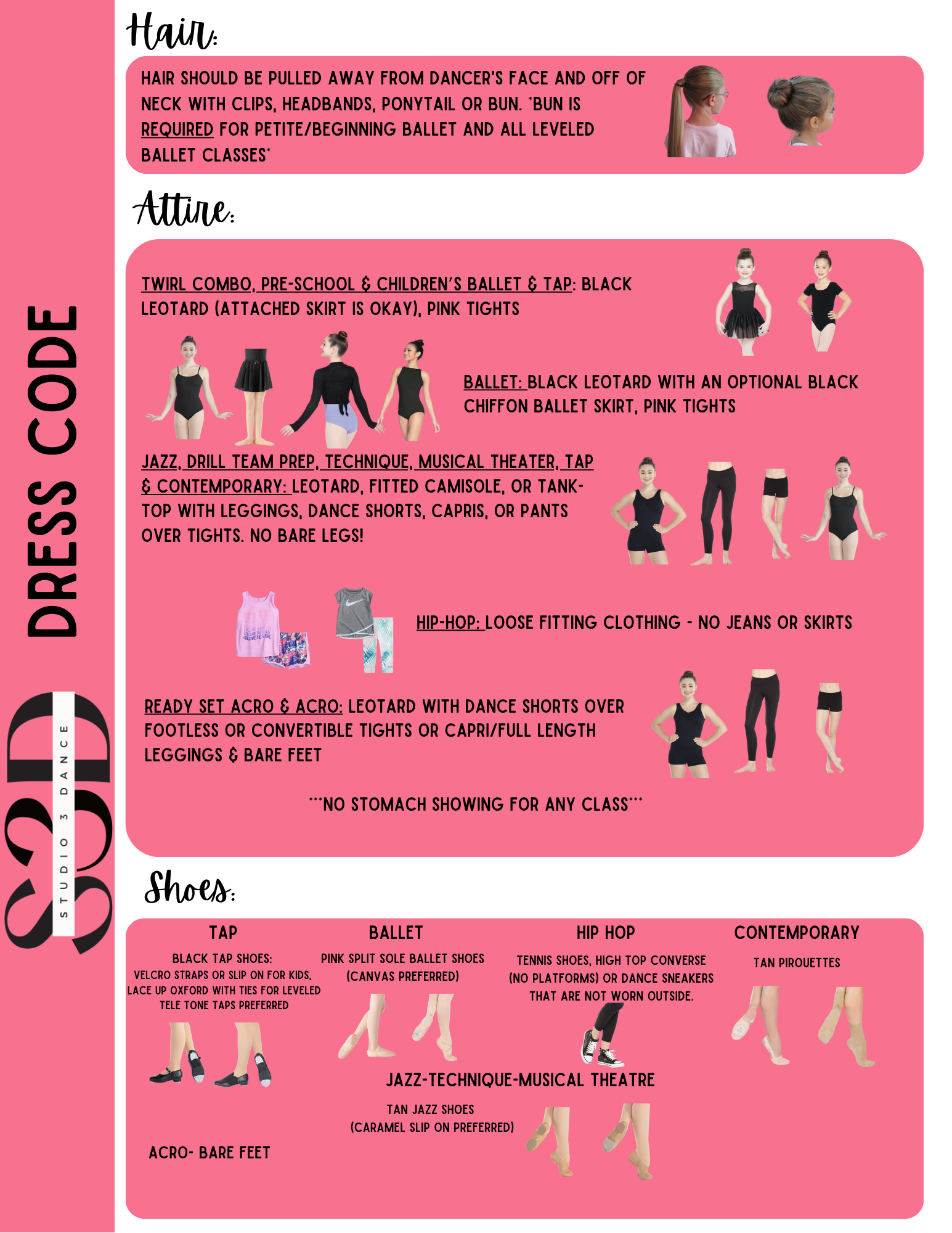 dancers in dress code