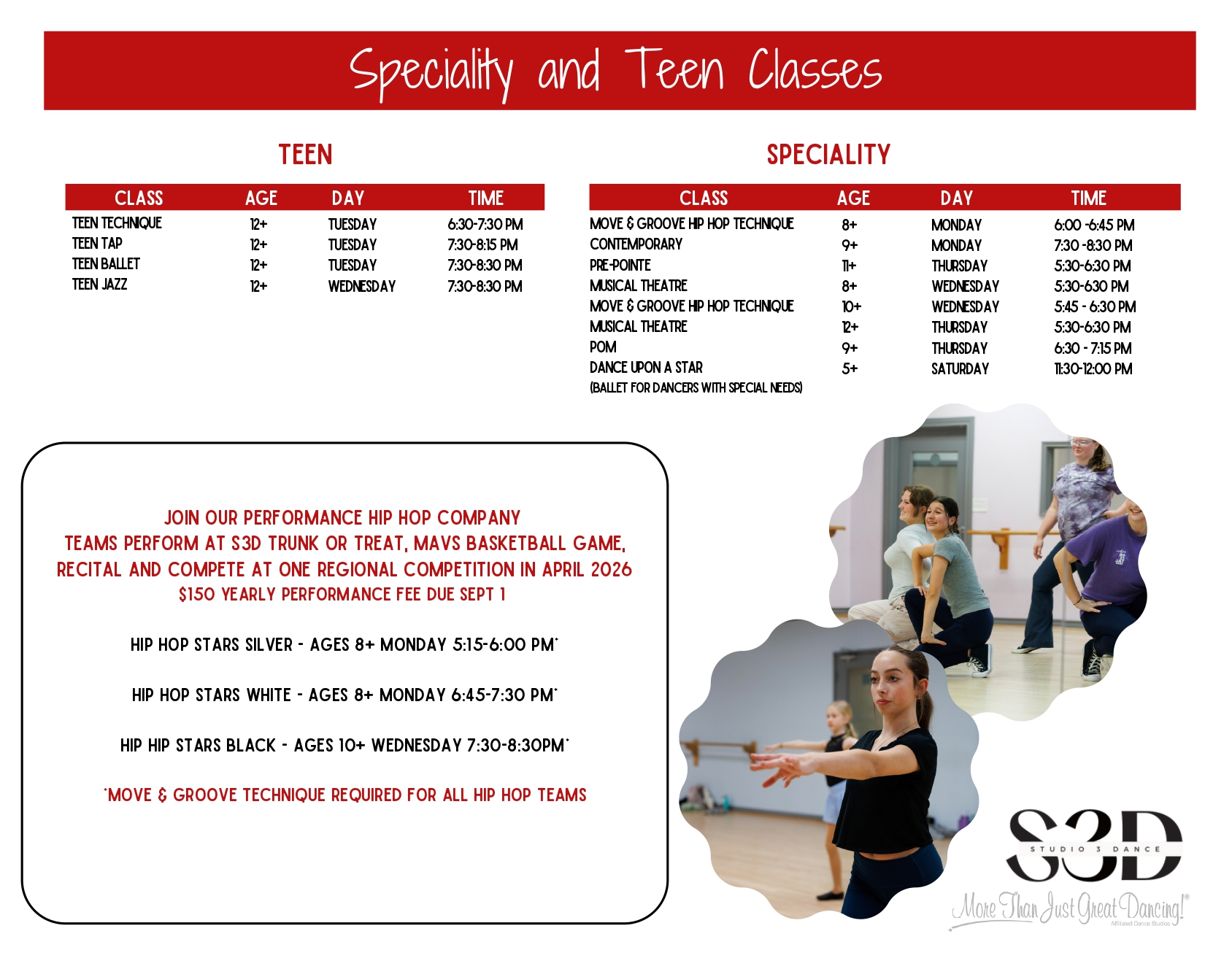 class schedule